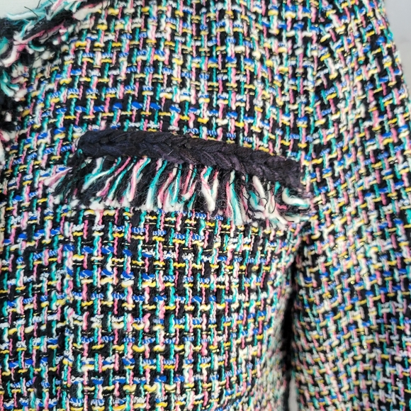 J. Crew Metallic Tweed Lady Jacket Blazer Rainbow Multicolor Black 8 - Picture 12 of 16